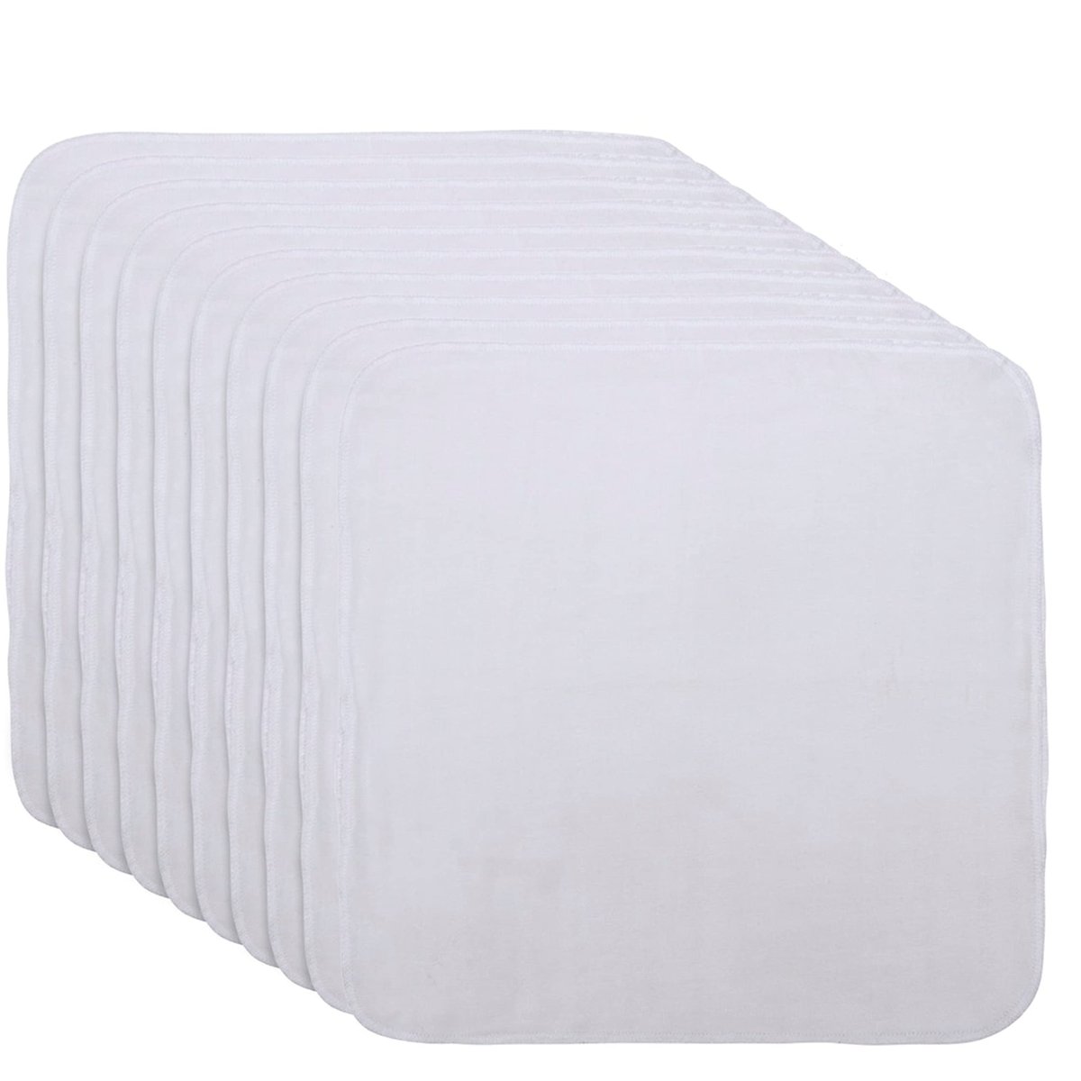 Organic Cotton Facial Cleansing Cloths - Set of 10 Reusable & Washable Muslin Makeup Remover Wipes - Extremely Soft Cotton Facial Exfoliator Avelisse