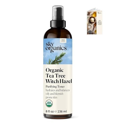 Sky Organics Organic Tea Tree & Witch Hazel Purifying Facial Toner for Blemish-Prone Skin, 8 fl oz Avelisse