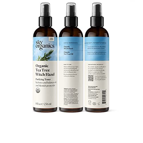Sky Organics Organic Tea Tree & Witch Hazel Purifying Facial Toner for Blemish-Prone Skin, 8 fl oz Avelisse