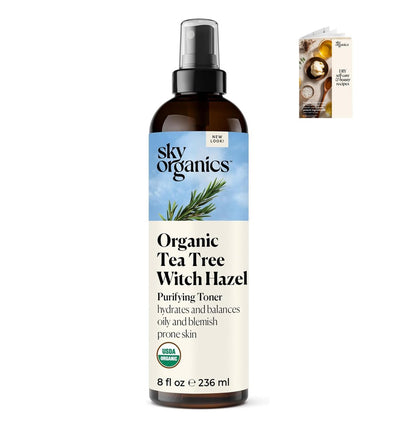 Sky Organics Organic Tea Tree & Witch Hazel Purifying Facial Toner for Blemish-Prone Skin, 8 fl oz Avelisse