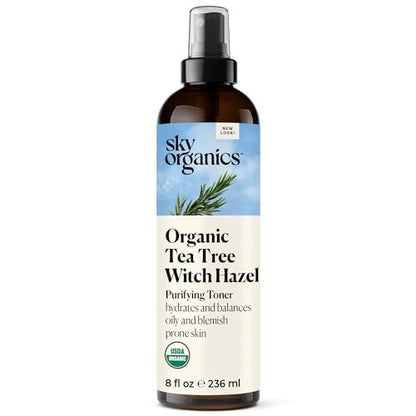 Sky Organics Organic Tea Tree & Witch Hazel Purifying Facial Toner for Blemish-Prone Skin, 8 fl oz Avelisse