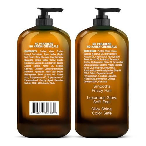 Majestic Pure Apple Cider Vinegar Shampoo & Avocado Coconut Conditioner Set – Restore Shine, Reduce Itchy Scalp & Frizz – Sulfate Free for All Hair Types – 2 x 16 fl oz Avelisse