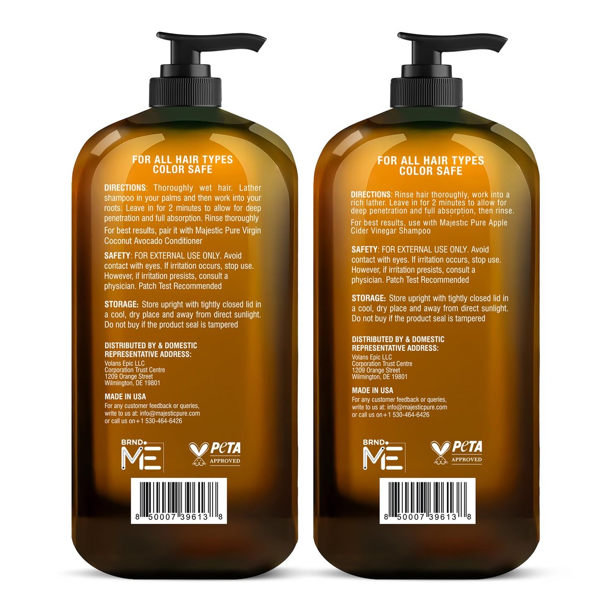 Majestic Pure Apple Cider Vinegar Shampoo & Avocado Coconut Conditioner Set – Restore Shine, Reduce Itchy Scalp & Frizz – Sulfate Free for All Hair Types – 2 x 16 fl oz Avelisse