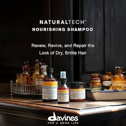 Davines Naturaltech Nourishing Shampoo – Restructuring & Hydrating for Dry & Damaged Hair with Vegetal Keratin, 8.45 fl oz Avelisse