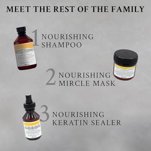 Davines Naturaltech Nourishing Shampoo – Restructuring & Hydrating for Dry & Damaged Hair with Vegetal Keratin, 8.45 fl oz Avelisse