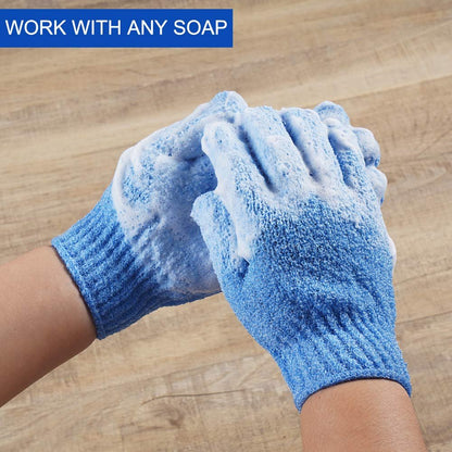 10 Pairs Exfoliating Gloves – Double Sided Nylon Body Scrubber for Spa, Shower & Bathing (10 Colors)