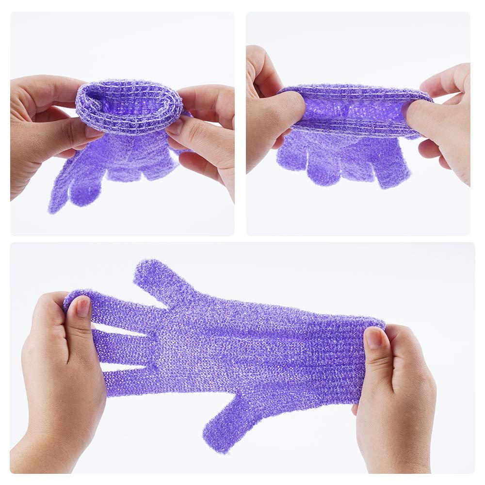 10 Pairs Exfoliating Gloves – Double Sided Nylon Body Scrubber for Spa, Shower & Bathing (10 Colors) - görsel 5