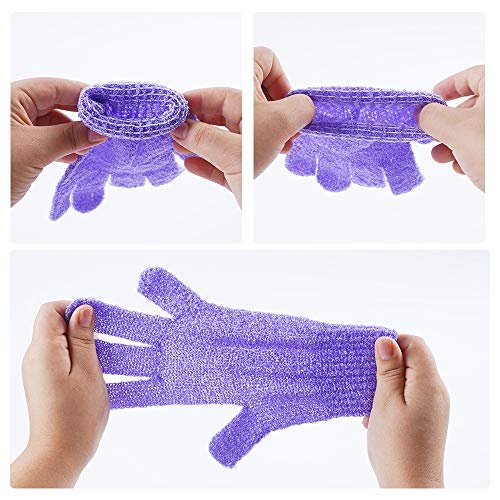10 Pairs Exfoliating Gloves – Double Sided Nylon Body Scrubber for Spa, Shower & Bathing (10 Colors) - görsel 6