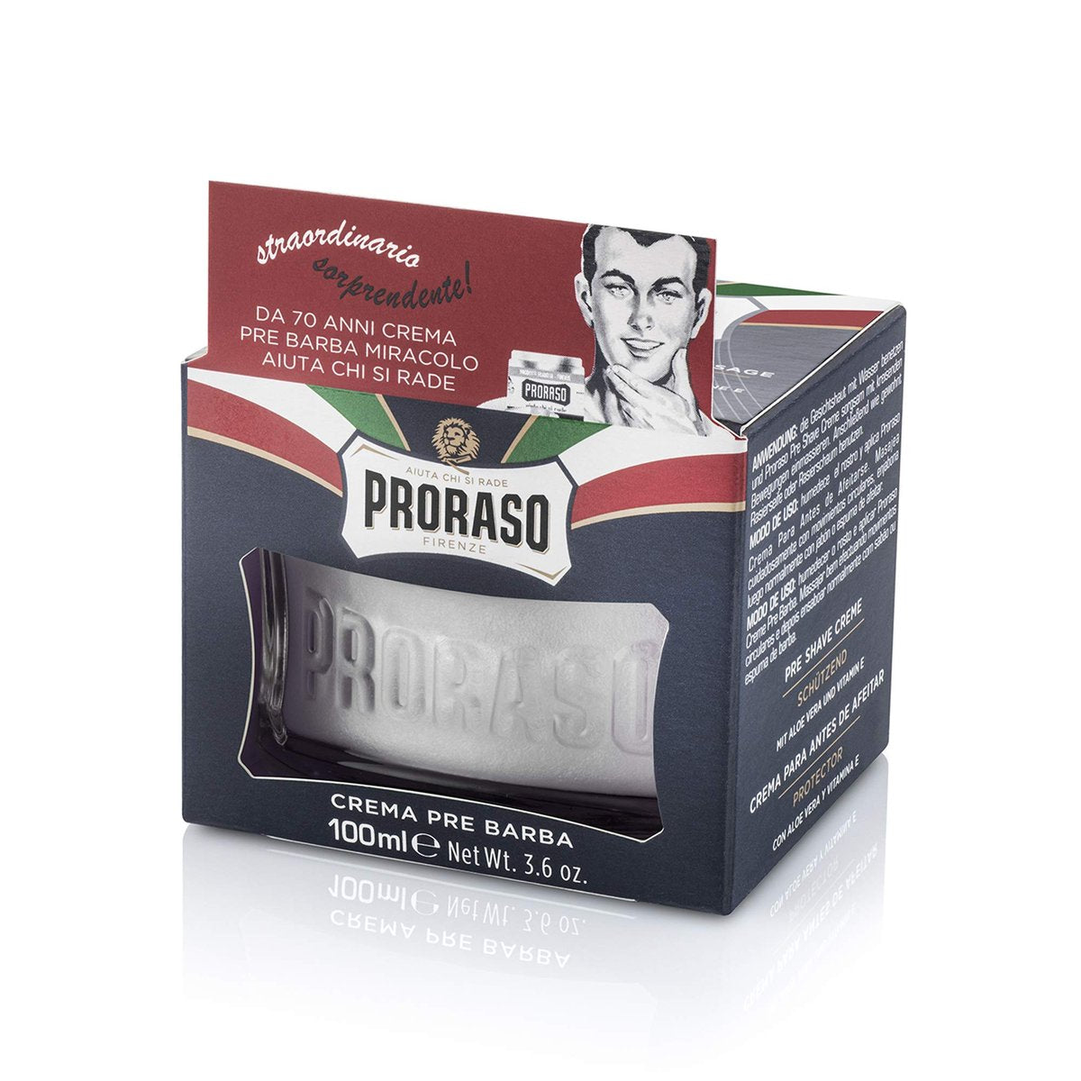 Proraso Pre Shave Conditioning Cream - Aloe Vera & Vitamin E - Protective Formula for Dry, Rough Skin & Beard - 3.6 oz Avelisse