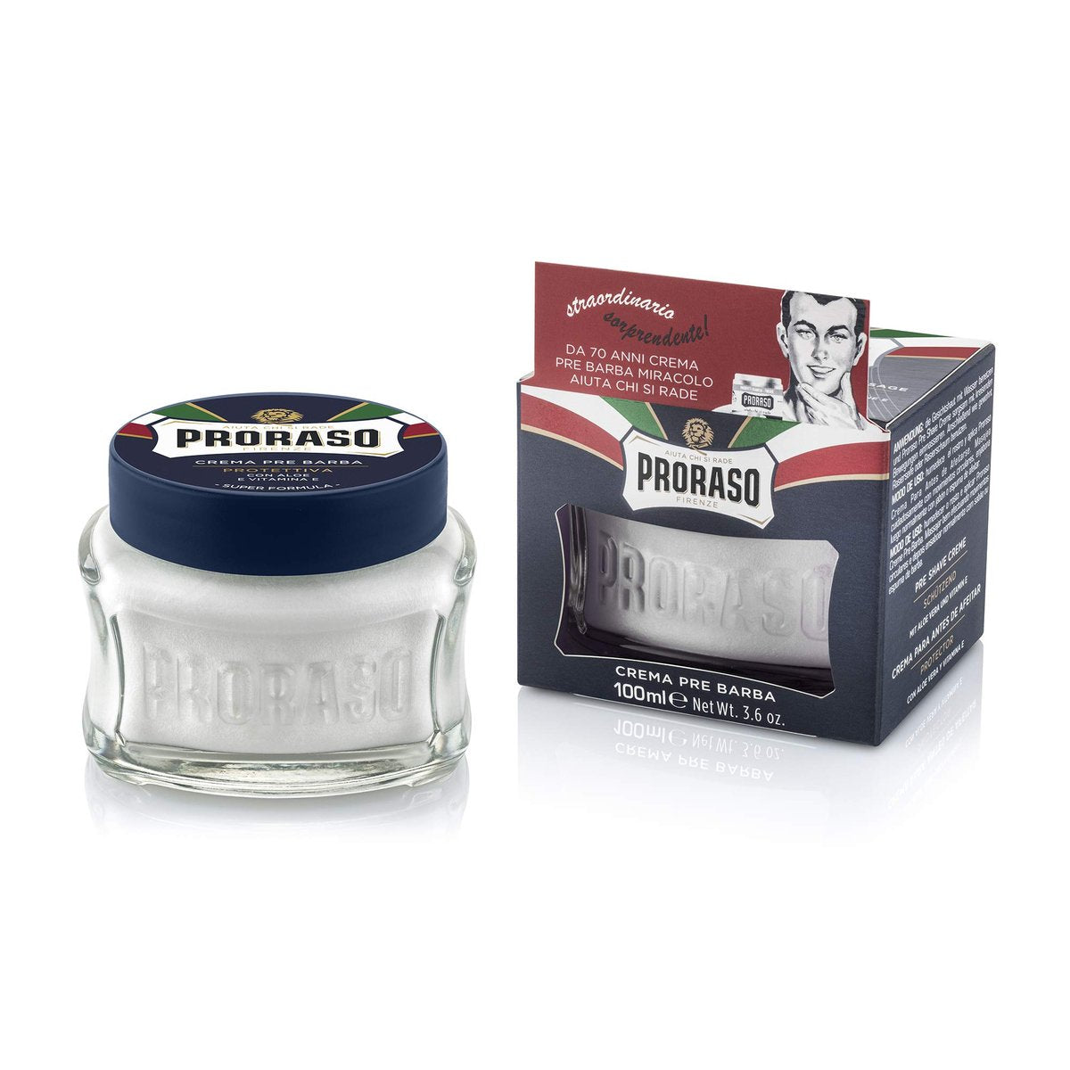 Proraso Pre Shave Conditioning Cream - Aloe Vera & Vitamin E - Protective Formula for Dry, Rough Skin & Beard - 3.6 oz Avelisse