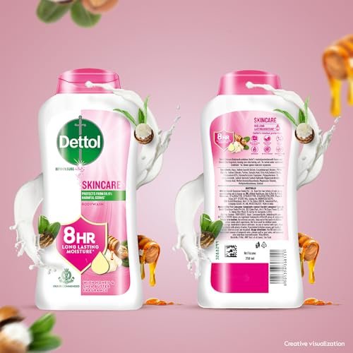 Dettol Skincare Body Wash and Shower Gel for Women and Men, 250ml | Soap-Free Bodywash with 8h Moisturization - görsel 4