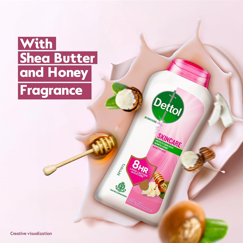 Dettol Skincare Body Wash and Shower Gel for Women and Men, 250ml | Soap-Free Bodywash with 8h Moisturization - görsel 5
