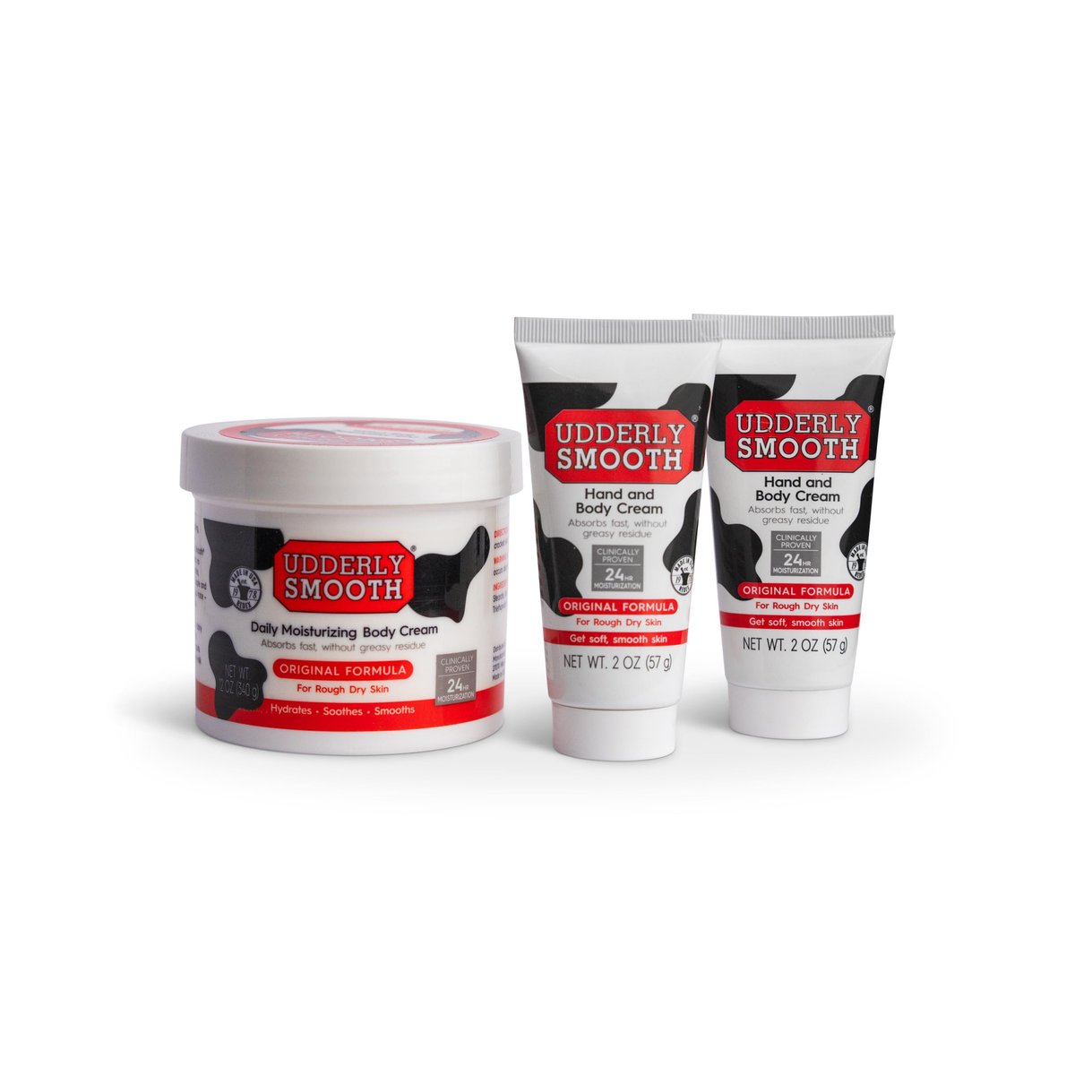 Udderly Smooth Hand & Body Cream Bundle (2 oz + 12 oz) - Daily Moisturizer for Dry, Irritated Skin - Dermatologist Tested - 3 Items Total - görsel 1