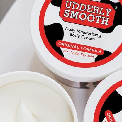 Udderly Smooth Hand & Body Cream Bundle (2 oz + 12 oz) - Daily Moisturizer for Dry, Irritated Skin - Dermatologist Tested - 3 Items Total