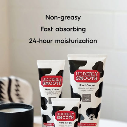 Udderly Smooth Hand & Body Cream Bundle (2 oz + 12 oz) - Daily Moisturizer for Dry, Irritated Skin - Dermatologist Tested - 3 Items Total