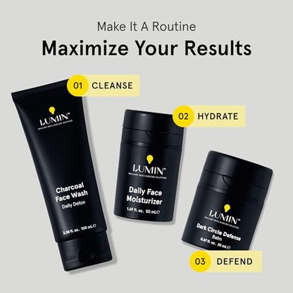 Lumin Men’s Dark Circle Defense Balm – Hydrating Eye Cream with Caffeine & Niacinamide, Korean Skincare for Men, Reduces Puffiness, Fine Lines & Dark Circles, 20ml Avelisse
