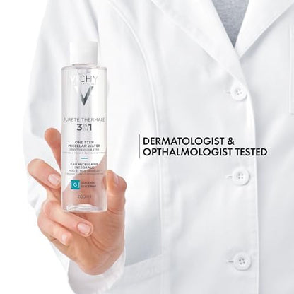 Vichy Pureté Thermale One Step Micellar Water Makeup Remover & Facial Toner with Vitamin B5, 6.8 Fl Oz Avelisse