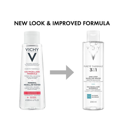Vichy Pureté Thermale One Step Micellar Water Makeup Remover & Facial Toner with Vitamin B5, 6.8 Fl Oz Avelisse