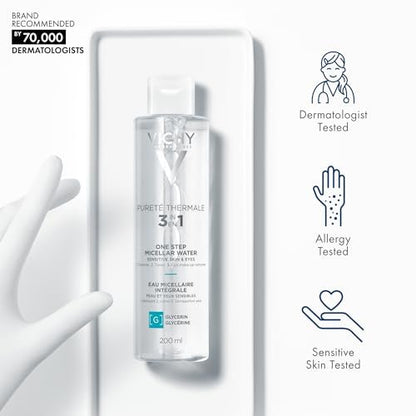 Vichy Pureté Thermale One Step Micellar Water Makeup Remover & Facial Toner with Vitamin B5, 6.8 Fl Oz Avelisse