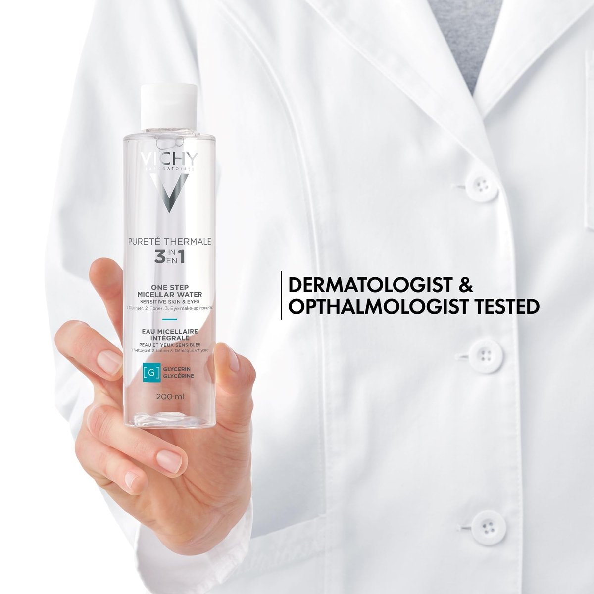 Vichy Pureté Thermale One Step Micellar Water Makeup Remover & Facial Toner with Vitamin B5, 6.8 Fl Oz Avelisse