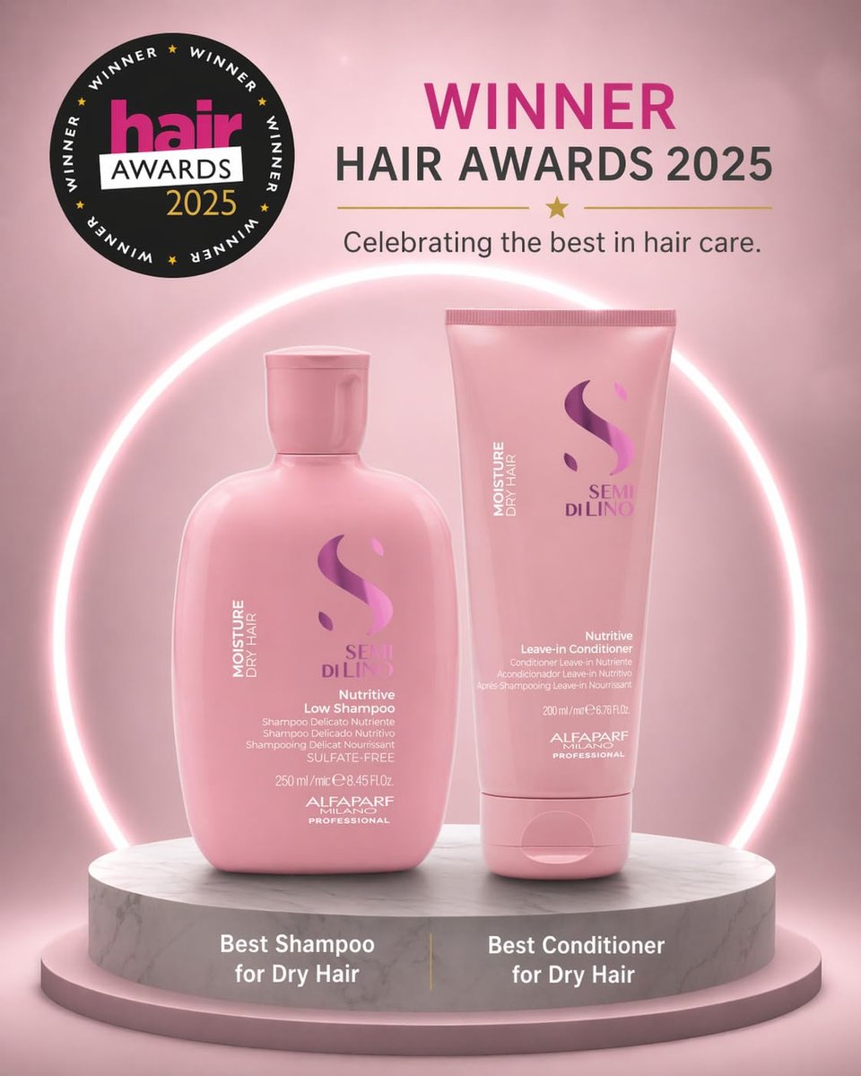 ALFAPARF MILANO Semi di Lino Moisture Nutritive Shampoo and Conditioner Set for Dry Hair - Sulfate Free, Color Safe, Adds Shine and Softness Avelisse