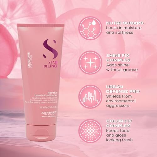 ALFAPARF MILANO Semi di Lino Moisture Nutritive Shampoo and Conditioner Set for Dry Hair - Sulfate Free, Color Safe, Adds Shine and Softness Avelisse