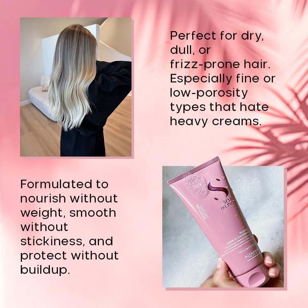 ALFAPARF MILANO Semi di Lino Moisture Nutritive Shampoo and Conditioner Set for Dry Hair - Sulfate Free, Color Safe, Adds Shine and Softness Avelisse