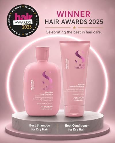 ALFAPARF MILANO Semi di Lino Moisture Nutritive Shampoo and Conditioner Set for Dry Hair - Sulfate Free, Color Safe, Adds Shine and Softness Avelisse