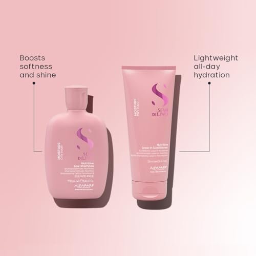 ALFAPARF MILANO Semi di Lino Moisture Nutritive Shampoo and Conditioner Set for Dry Hair - Sulfate Free, Color Safe, Adds Shine and Softness Avelisse