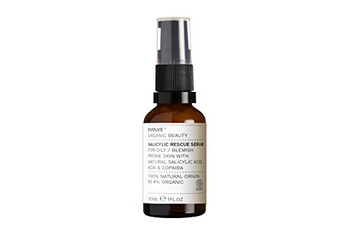 Evolve Organic Beauty Natural Salicylic Rescue Serum | Vegan Clean Beauty, 1 fl oz (30 mL) - görsel 2