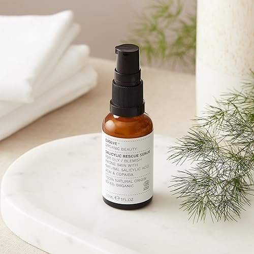 Evolve Organic Beauty Natural Salicylic Rescue Serum | Vegan Clean Beauty, 1 fl oz (30 mL) - görsel 8