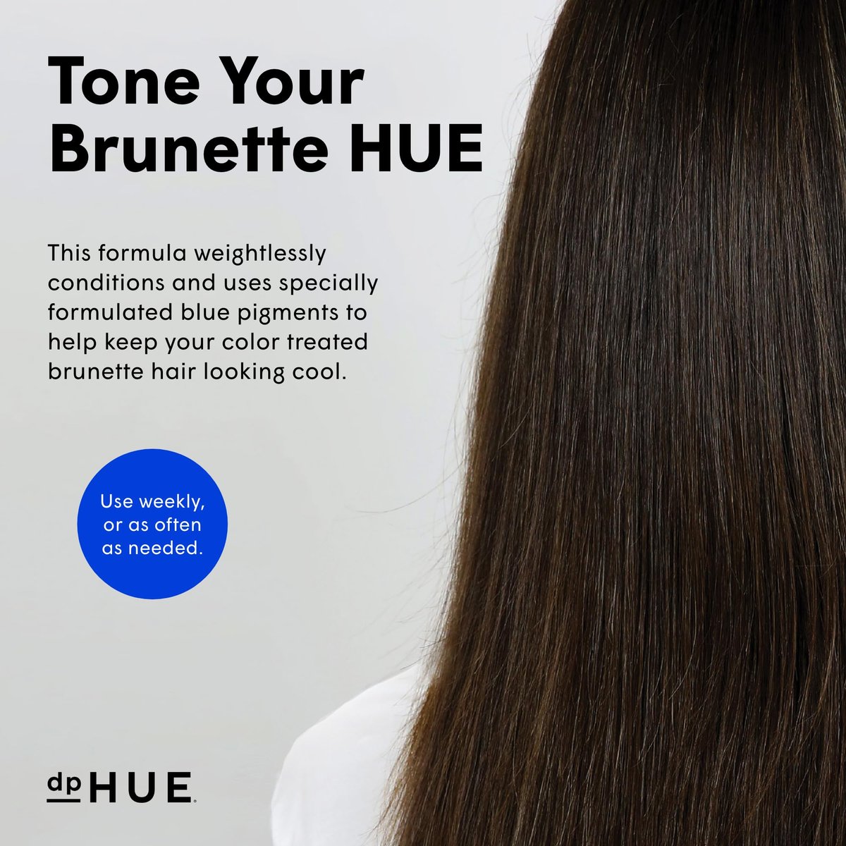dpHUE Cool Brunette Conditioner - 6.5 oz - Blue Pigments Neutralize Brassy Tones - Color Safe - Sulfate Free - görsel 9