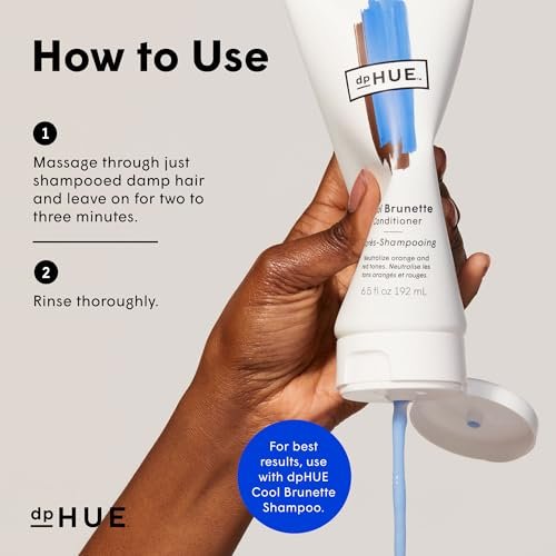 dpHUE Cool Brunette Conditioner - 6.5 oz - Blue Pigments Neutralize Brassy Tones - Color Safe - Sulfate Free - görsel 8