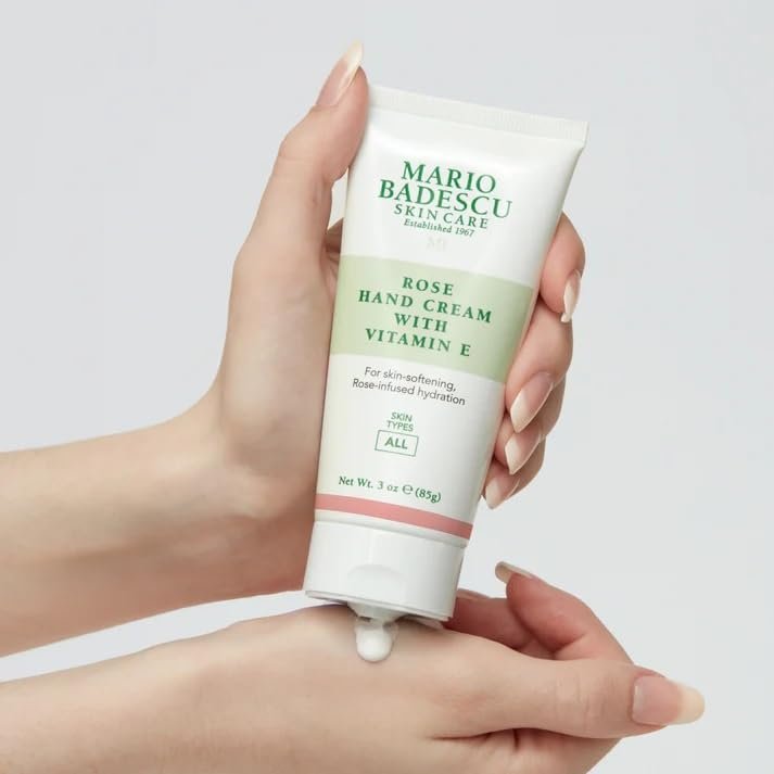 Mario Badescu Rose Hand Cream with Vitamin E - Non-Greasy, Fast-Absorbing Moisturizer for Dry Cracked Hands, 3 oz - görsel 12