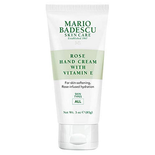 Mario Badescu Rose Hand Cream with Vitamin E - Non-Greasy, Fast-Absorbing Moisturizer for Dry Cracked Hands, 3 oz
