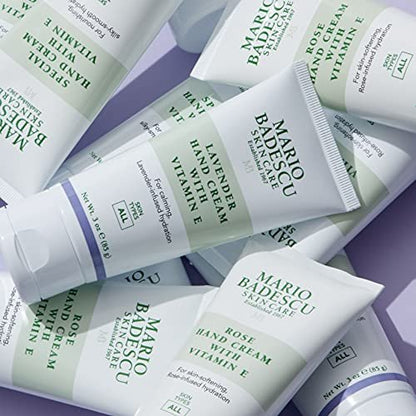Mario Badescu Rose Hand Cream with Vitamin E - Non-Greasy, Fast-Absorbing Moisturizer for Dry Cracked Hands, 3 oz