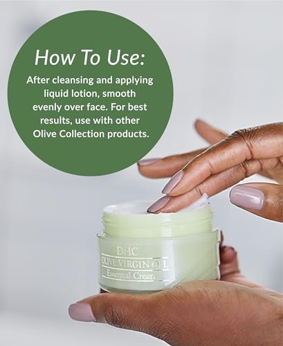 DHC Olive Virgin Oil Essential Cream - Hydrating Face Moisturizer for All Skin Types, Fragrance & Colorant Free, 1.7 oz Avelisse