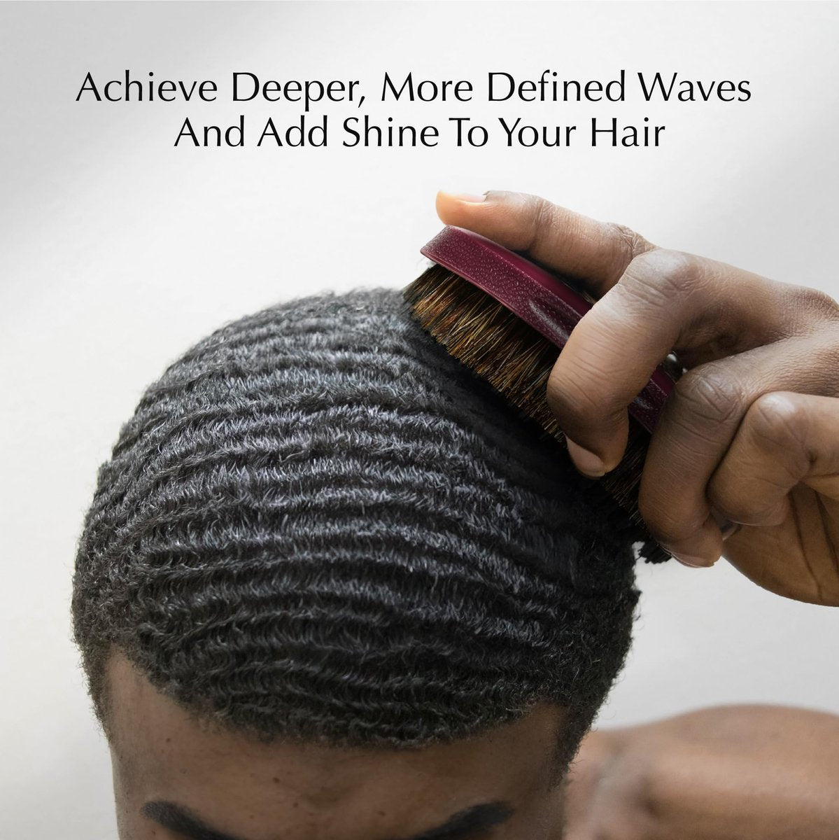 Red by Kiss Premium Pocket Wave Bow Wow Curved Palm Brush - Soft High Density Bristles for Deep 360 Waves, Travel Size with Cover for Coarse Hair & Wolfing Stage Avelisse