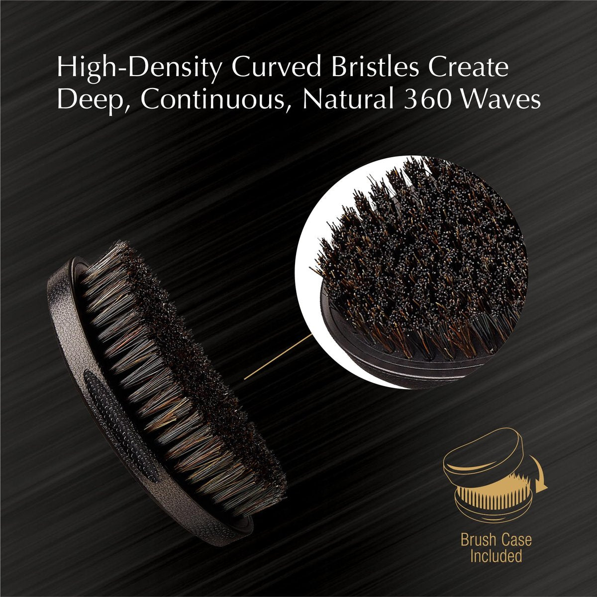 Red by Kiss Premium Pocket Wave Bow Wow Curved Palm Brush - Boar Bristles for 360 Waves, Curved Design for Precision Control, Ideal for Coarse, Curly, Short Hair & Fades (Medium) Avelisse