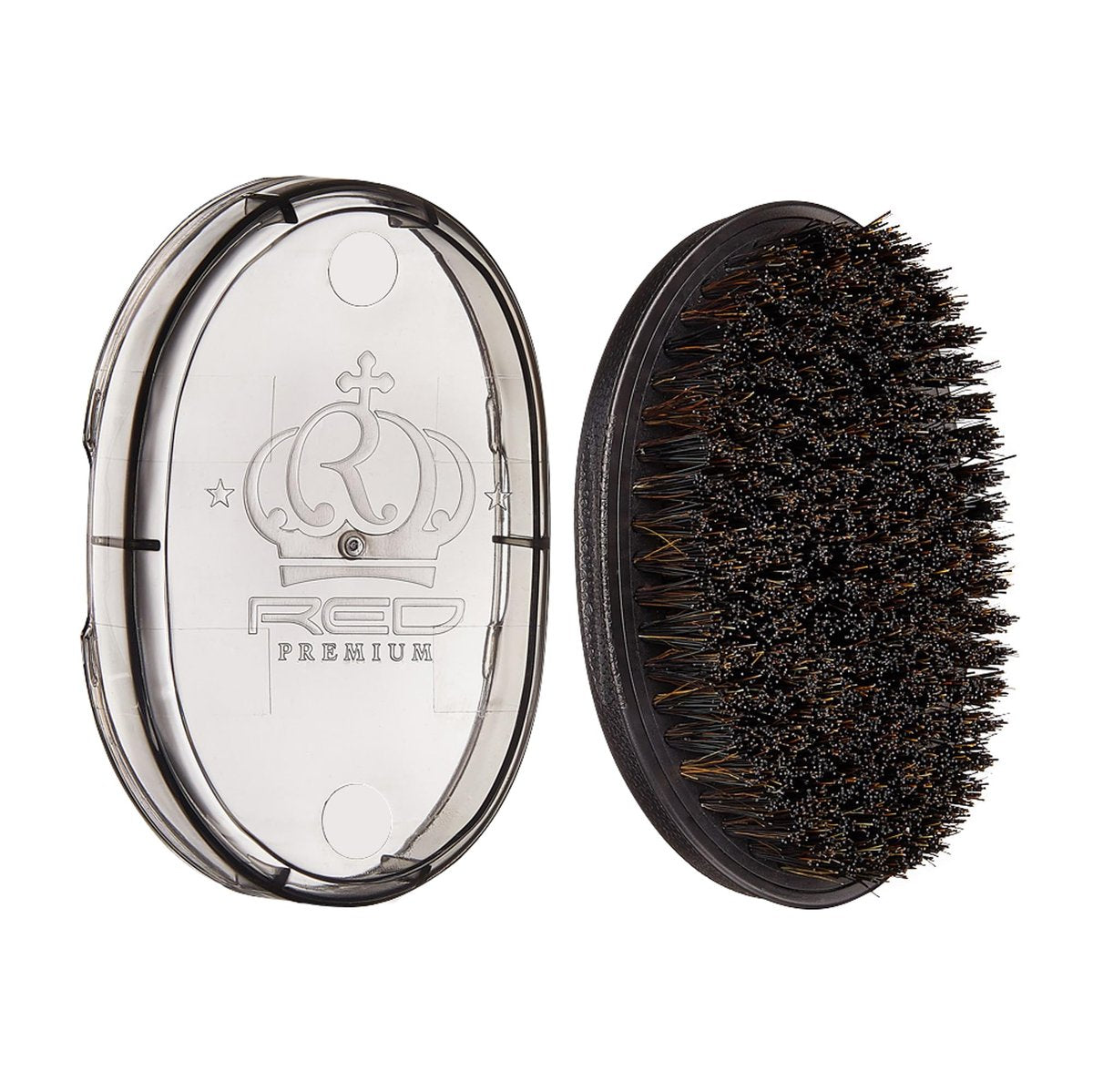 Red by Kiss Premium Pocket Wave Bow Wow Curved Palm Brush - Boar Bristles for 360 Waves, Curved Design for Precision Control, Ideal for Coarse, Curly, Short Hair & Fades (Medium) Avelisse