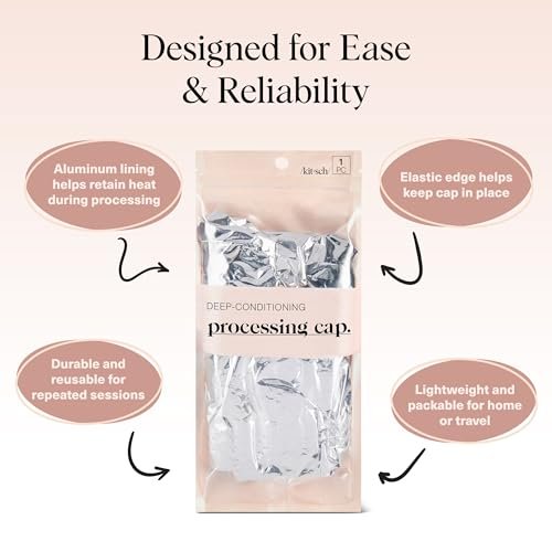 Kitsch Aluminum Foil Heat Cap for Deep Conditioning - Reusable Hair Steamer for Coloring, Perm & Treatment, Elastic Band, Shower Cap for Sauna, Spa - görsel 8
