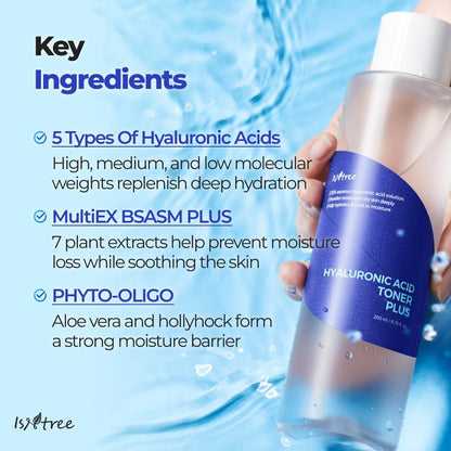 IsNtree Hyaluronic Acid Toner 200ml - Hydrating Face Toner for Dry Skin, Refreshes & Moisturizes, Korean Skincare Avelisse