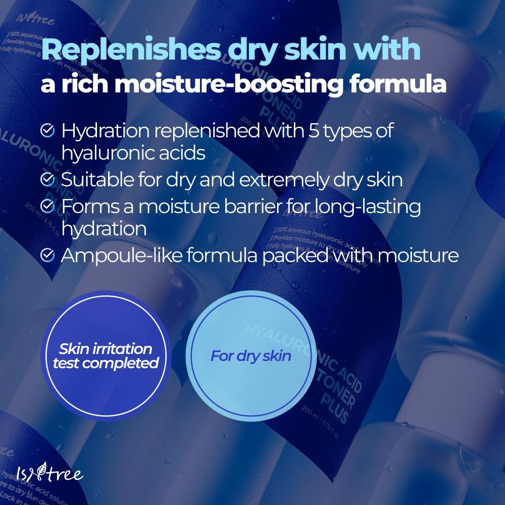 IsNtree Hyaluronic Acid Toner 200ml - Hydrating Face Toner for Dry Skin, Refreshes & Moisturizes, Korean Skincare Avelisse