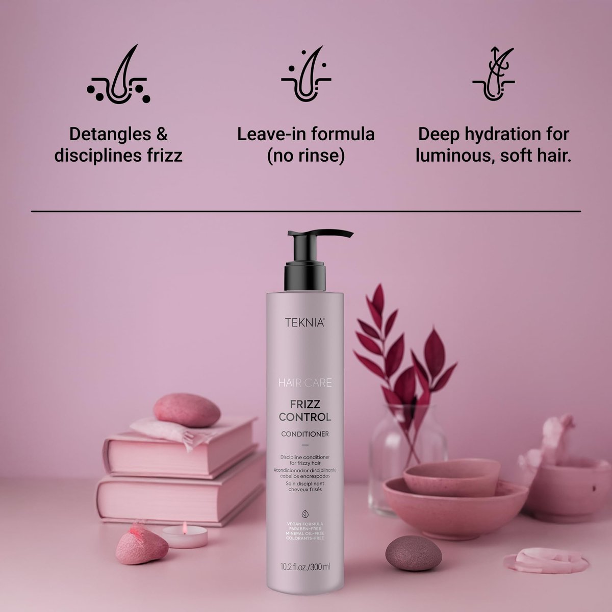 Lakmé Teknia Frizz Control Leave In Conditioner - Anti Frizz for Frizzy or Curly Hair, 10.2 Fl Oz - görsel 5
