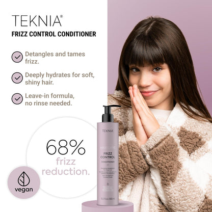 Lakmé Teknia Frizz Control Leave In Conditioner - Anti Frizz for Frizzy or Curly Hair, 10.2 Fl Oz
