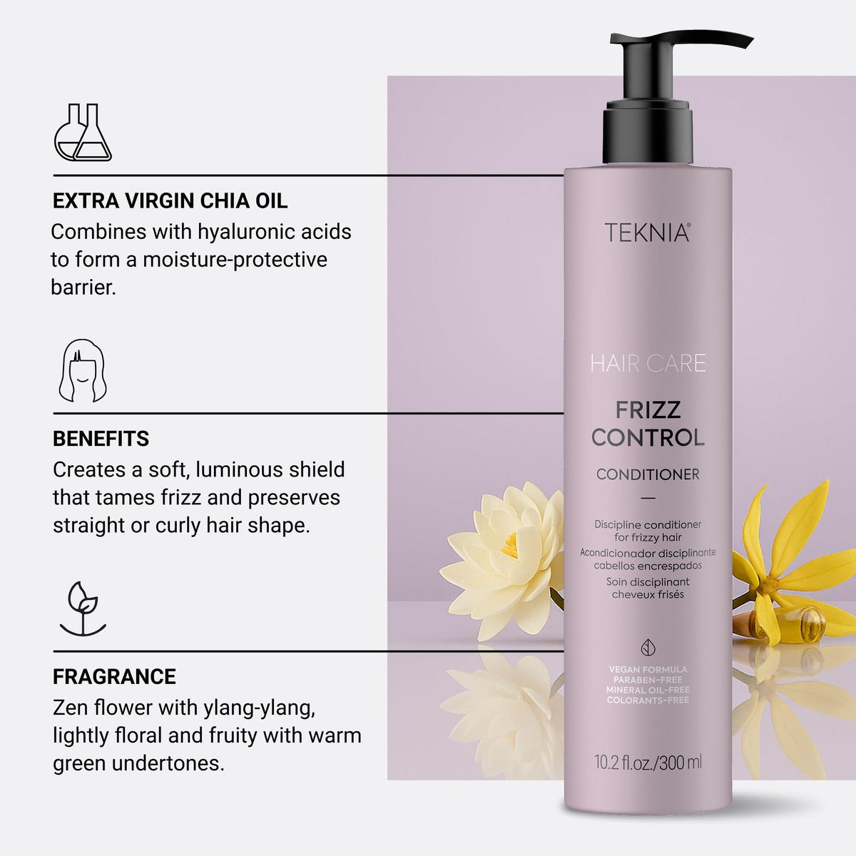 Lakmé Teknia Frizz Control Leave In Conditioner - Anti Frizz for Frizzy or Curly Hair, 10.2 Fl Oz - görsel 11