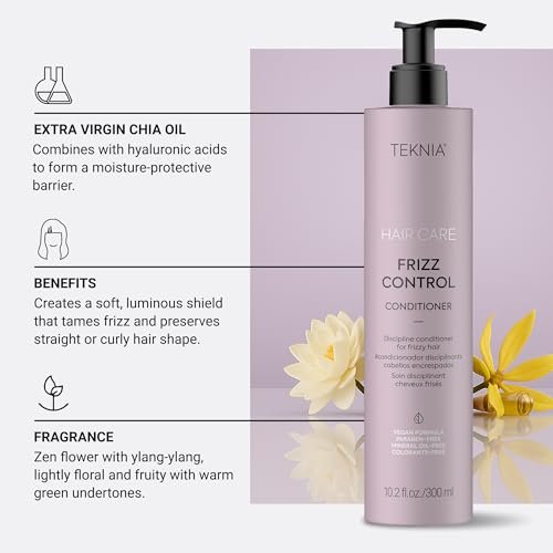 Lakmé Teknia Frizz Control Leave In Conditioner - Anti Frizz for Frizzy or Curly Hair, 10.2 Fl Oz - görsel 12