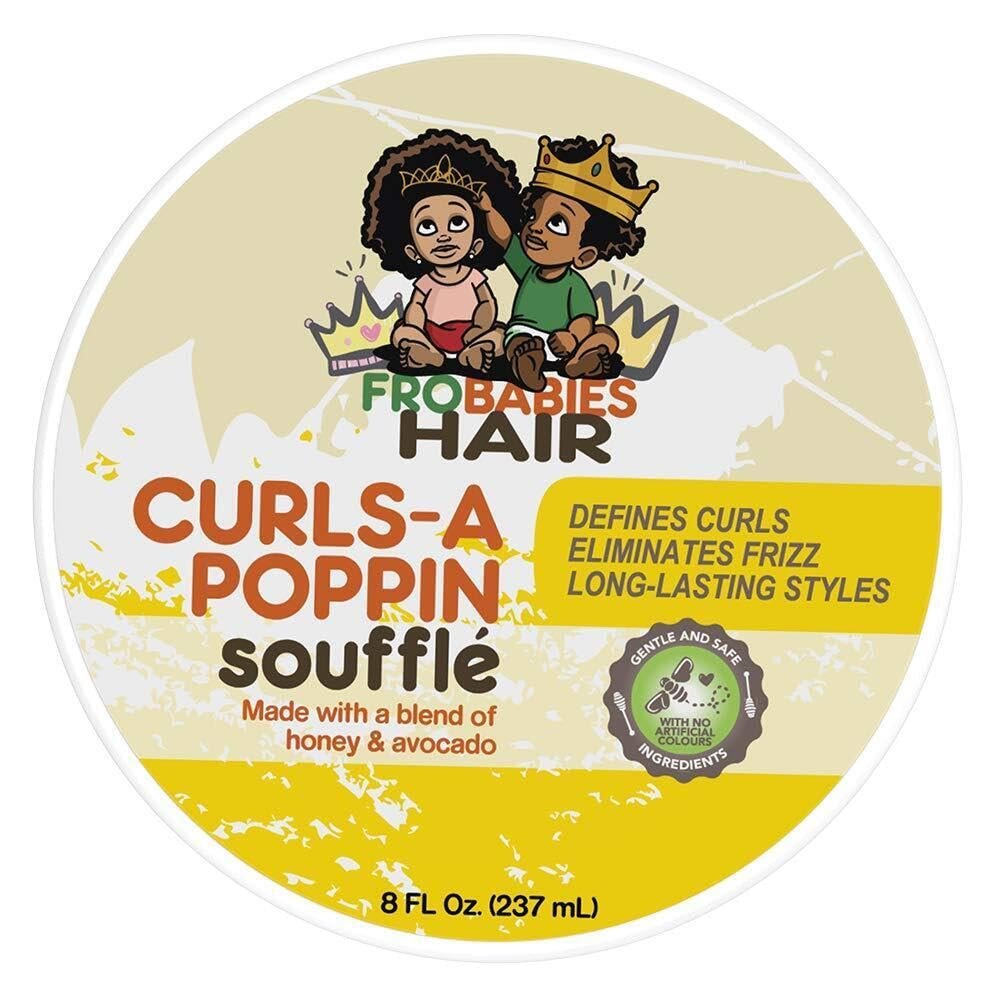 FroBabies Hair Curls-A Poppin Soufflé 8oz - Moisturizing Curl Cream for Defined, Bouncy Curls Avelisse
