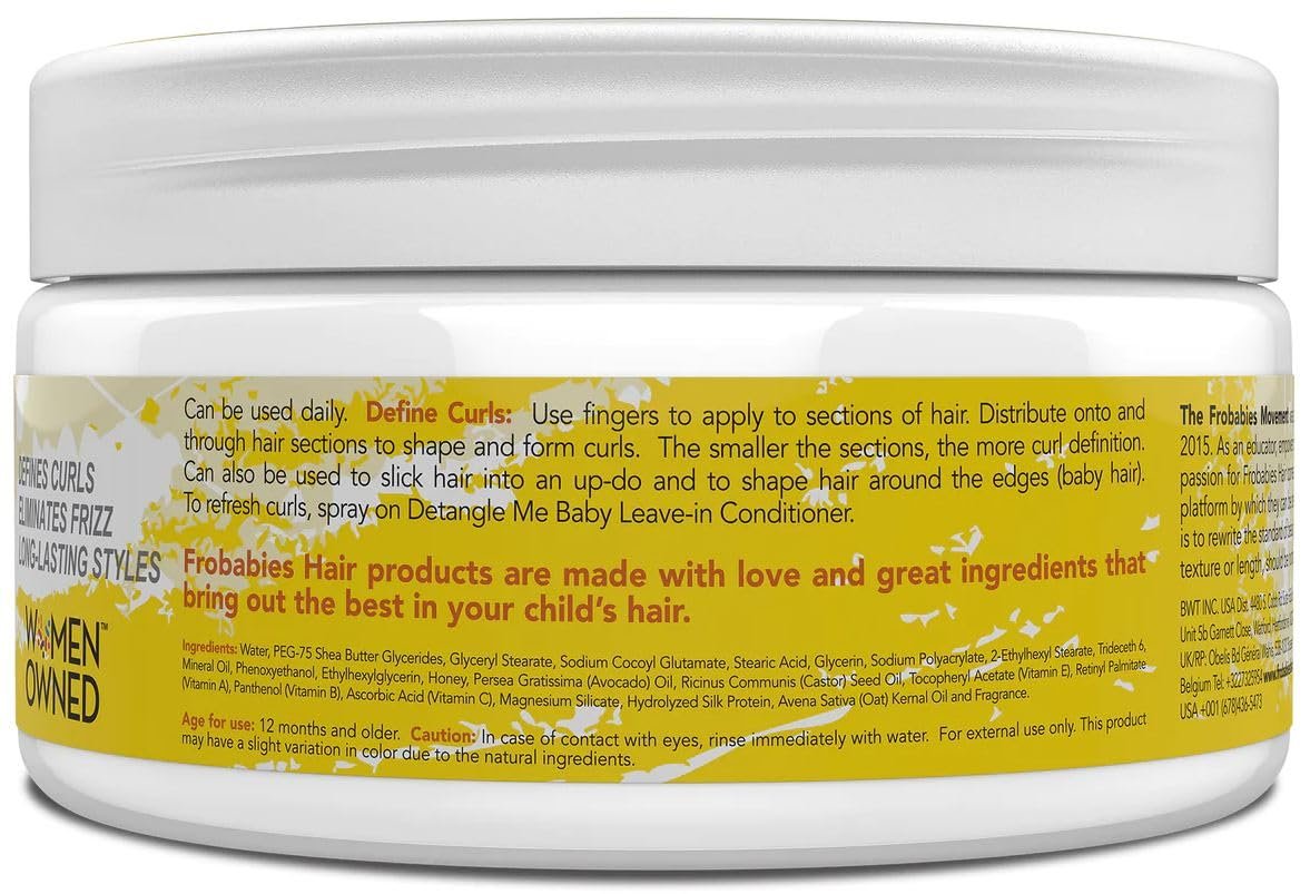 FroBabies Hair Curls-A Poppin Soufflé 8oz - Moisturizing Curl Cream for Defined, Bouncy Curls Avelisse