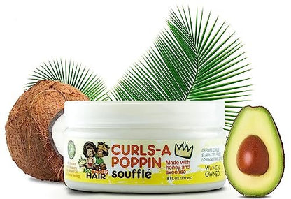 FroBabies Hair Curls-A Poppin Soufflé 8oz - Moisturizing Curl Cream for Defined, Bouncy Curls Avelisse